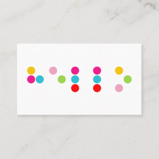 Braille blinde taalalfabet hallo tekst visitekaartje
