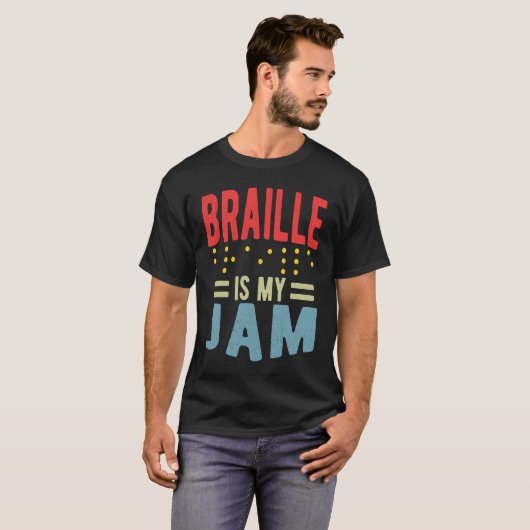Braille is my Jam Blindness T-shirt (Voorkant volledig)