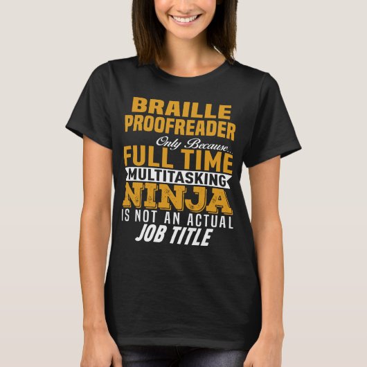 Braille Proofreader T-shirt (Voorkant)