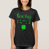 Braille Shirt Lucky St Patricks Day Gifts Blind Aw (Voorkant)