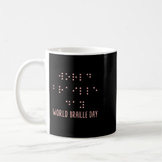 Braille Shirt, Wereld Braille Dag, Braille Awarene Koffiemok