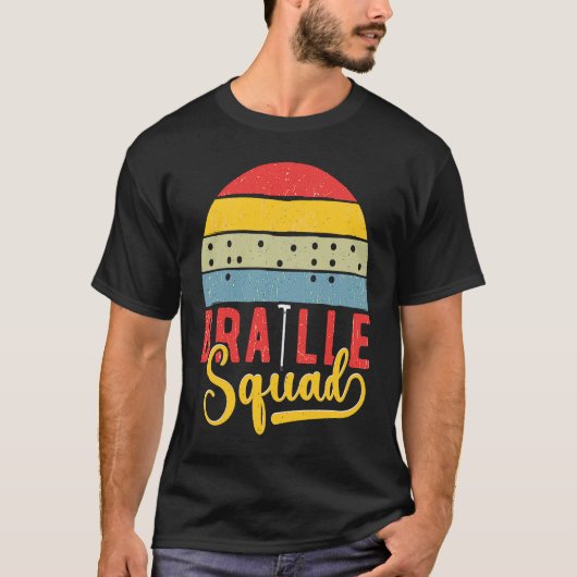 Braille Squad Retro Sunset Blindness T-shirt (Voorkant)