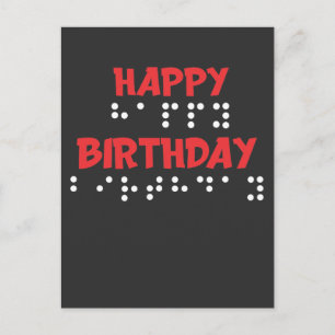 braille Stippen - Happy Birthday t shirt Blind Briefkaart