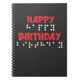 Braille Stippen - Happy Birthday t-shirt Blind Notitieboek