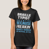 Braille-typist T-shirt (Voorkant)
