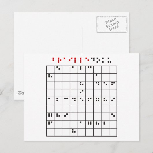 brailledoku briefkaart (Voorkant / Achterkant)