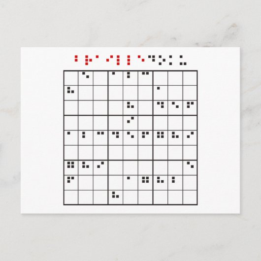 brailledoku briefkaart (Voorkant)