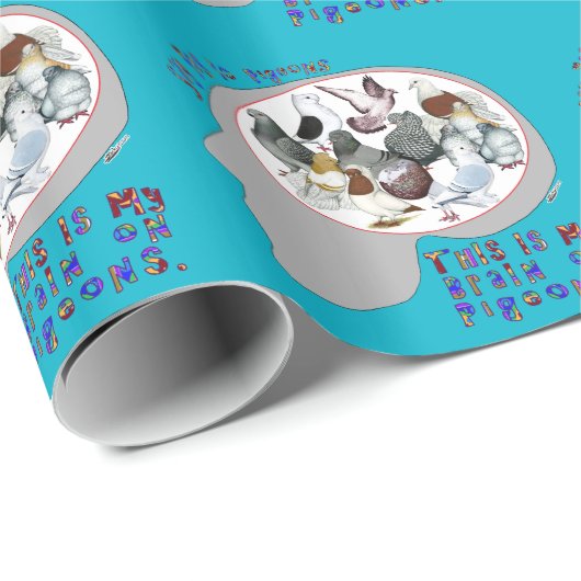 Brain aan duiven cadeaupapier (Rol Hoek)