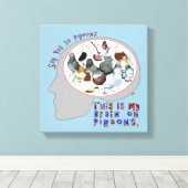 Brain aan duiven canvas afdruk (Insitu (Houten vloer))