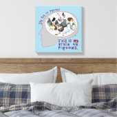 Brain aan duiven canvas afdruk (Insitu (Slaapkamer))