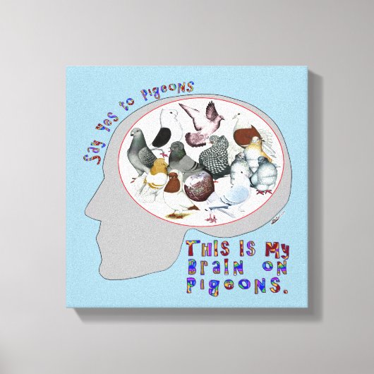 Brain aan duiven canvas afdruk (Voorkant)