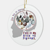 Brain aan duiven keramisch ornament (Links)