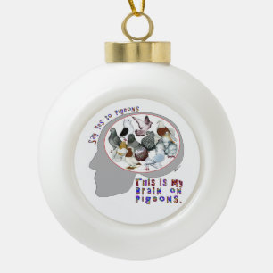 Brain aan duiven keramische bal ornament