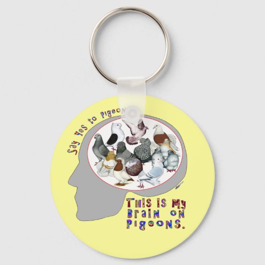 Brain aan duiven sleutelhanger (Voorkant)