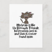 Brain als Bermuda Funny Crazy Cat Expression Briefkaart (Voorkant)