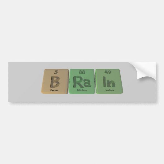 Brain als natriumboron bumpersticker (Voorkant)