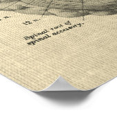 Brain Anatomy Art #1 met Cream Achtergrond Poster (Hoek)