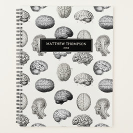 Brain Anatomy Biology Antique Illustrations Planner