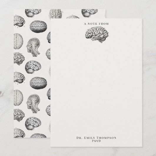Brain Anatomy Biology Illustrations Psychologist Notitiekaartje (Voorkant / Achterkant)