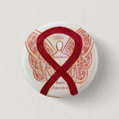 Brain Aneurysm Awareness Angel Ribbon Art Pin Ronde Button 3,2 Cm (Voorkant)