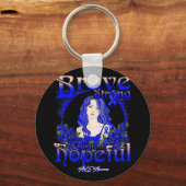 Brain Aneurysm Awareness Brave Strong Grateful Hop Sleutelhanger (Achterkant)