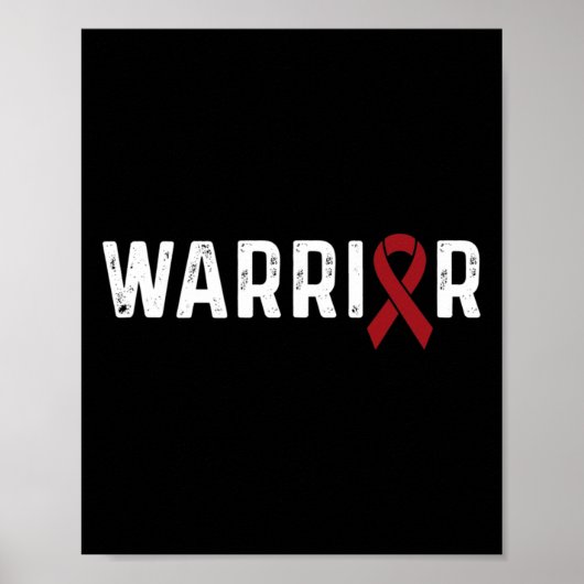 Brain Aneurysm Awareness Burgundy Ribbon Warrior Poster (Voorkant)