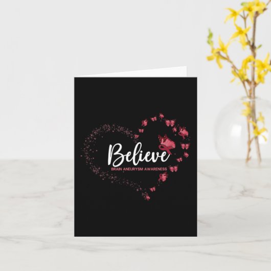 Brain Aneurysm Awareness Butterfly Geloof Kaart (Gele Bloem)