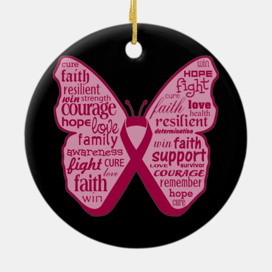 Brain Aneurysm Awareness Butterfly Ribbon Keramisch Ornament (Achterkant)