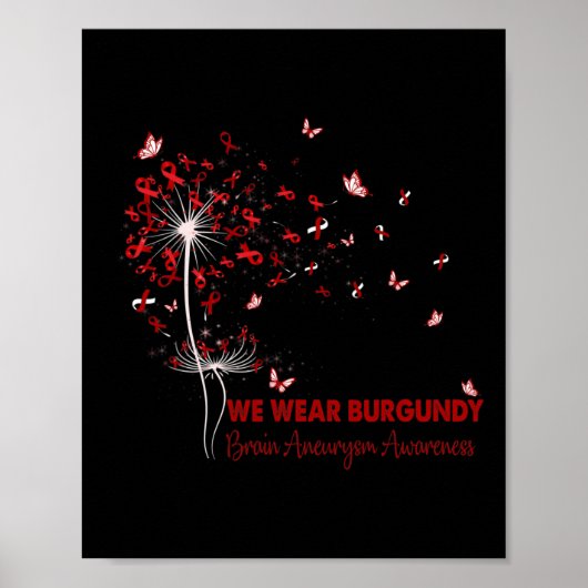 Brain Aneurysm Awareness Faith Hope Love Dandelion Poster (Voorkant)