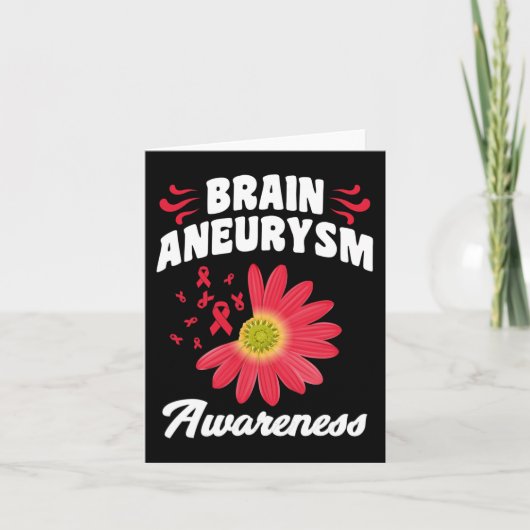 Brain Aneurysm Awareness Flower Ribbon Support Gra Kaart (Voorkant)
