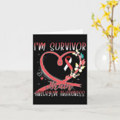 Brain Aneurysm Awareness I m Survivor Heart Ribbon Kaart (Gele Bloem)