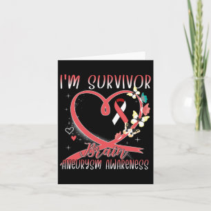 Brain Aneurysm Awareness I m Survivor Heart Ribbon Kaart