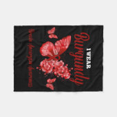 Brain Aneurysm Awareness I Wear Burgundy Butterfly Fleece Deken (Voorkant (Horizontaal))