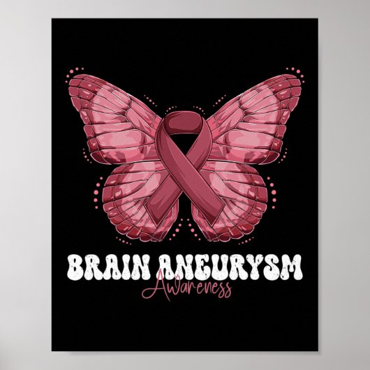 Brain Aneurysm Awareness Maand Bourgogne Lint Maar Poster (Voorkant)