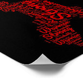 Brain Aneurysm Awareness Maand Lint Met Woorden Poster (Hoek)