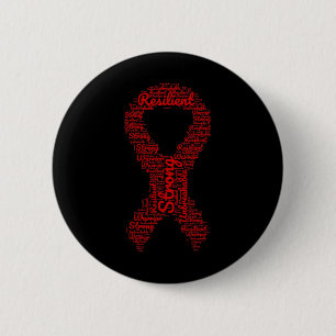 Brain Aneurysm Awareness Maand Lint Met Woorden Ronde Button 5,7 Cm
