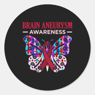 Brain Aneurysm Awareness Month grafische ondersteu Ronde Sticker