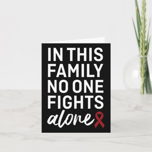 Brain Aneurysm Awareness Ribbon Family Support Gro Kaart (Voorkant)