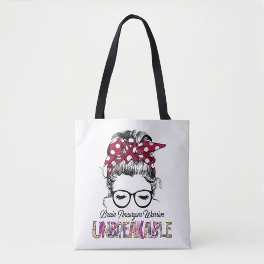 Brain Aneurysm Awareness Ribbon Support Giften Tote Bag (Voorkant)
