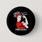 Brain Aneurysm Awareness Strong Unbreakable Women Ronde Button 5,7 Cm (Voorkant)
