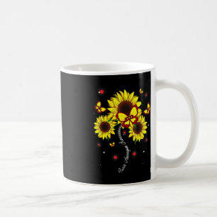 Brain Aneurysm Awareness Sunflower Butterfly Ribbo Koffiemok