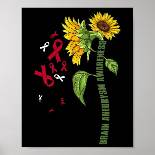 Brain Aneurysm Awareness Sunflower Surgery Support Poster (Voorkant)