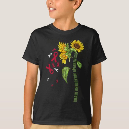 Brain Aneurysm Awareness Sunflower Surgery Support T-shirt (Voorkant)