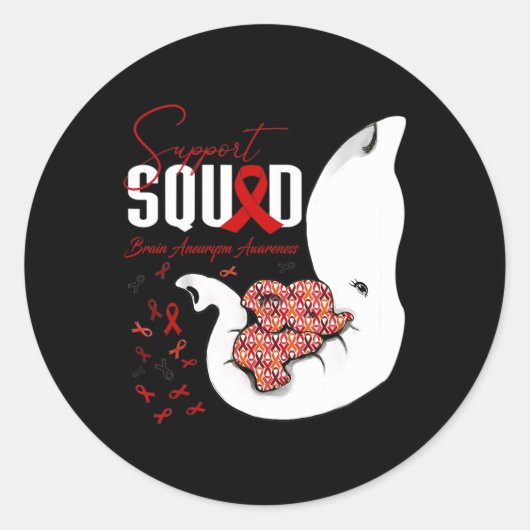 Brain Aneurysm Awareness Support Squad Olifant Ronde Sticker (Voorkant)