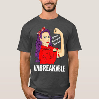 Brain Aneurysm Awareness Warrior Unbreekbaar T-shirt