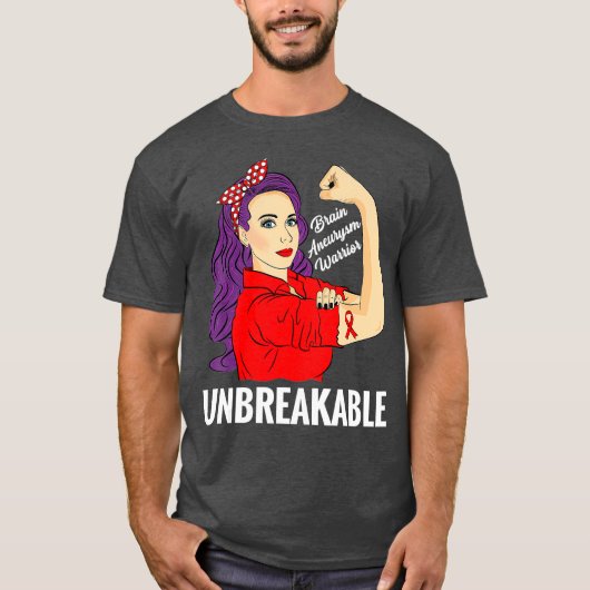 Brain Aneurysm Awareness Warrior Unbreekbaar T-shirt (Voorkant)
