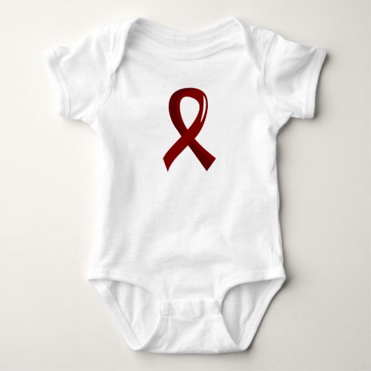 Brain Aneurysm Burgundy Ribbon 3 Romper (Voorkant)