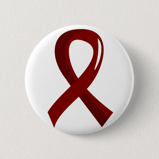 Brain Aneurysm Burgundy Ribbon 3 Ronde Button 5,7 Cm (Voorkant)