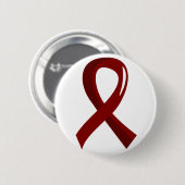Brain Aneurysm Burgundy Ribbon 3 Ronde Button 5,7 Cm (Voorkant /achterkant)