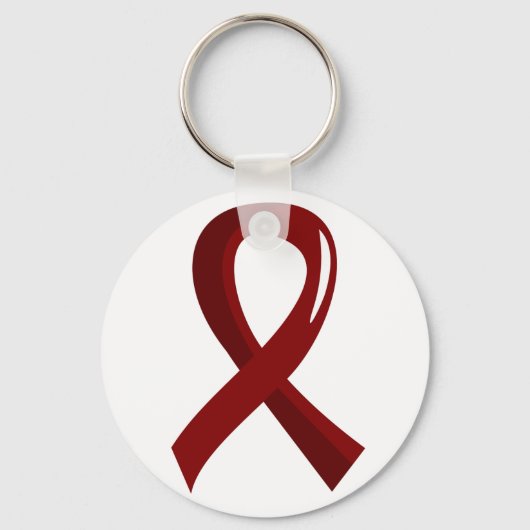 Brain Aneurysm Burgundy Ribbon 3 Sleutelhanger (Voorkant)